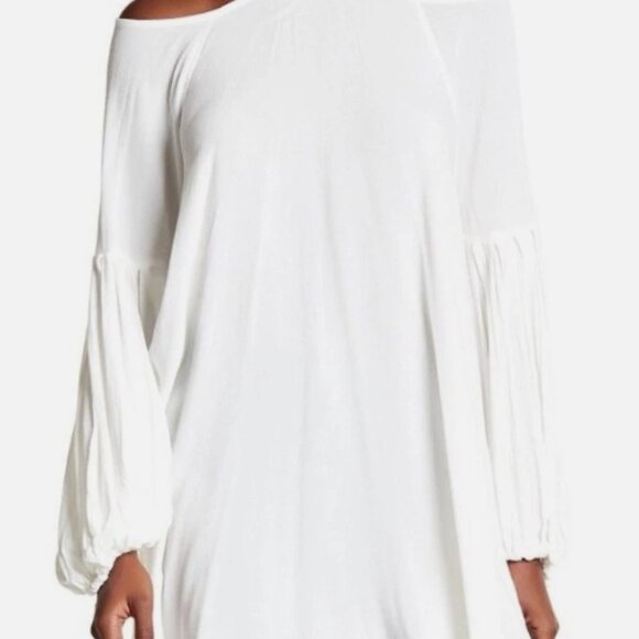 Women's NWT Free People Drift Away Cold Shoulder Long Sleeve Bohemian Blouse - Picture 2 of 11